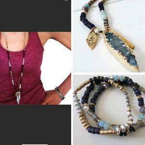 Stella & Dot Artisan Druzy Pendant Necklace